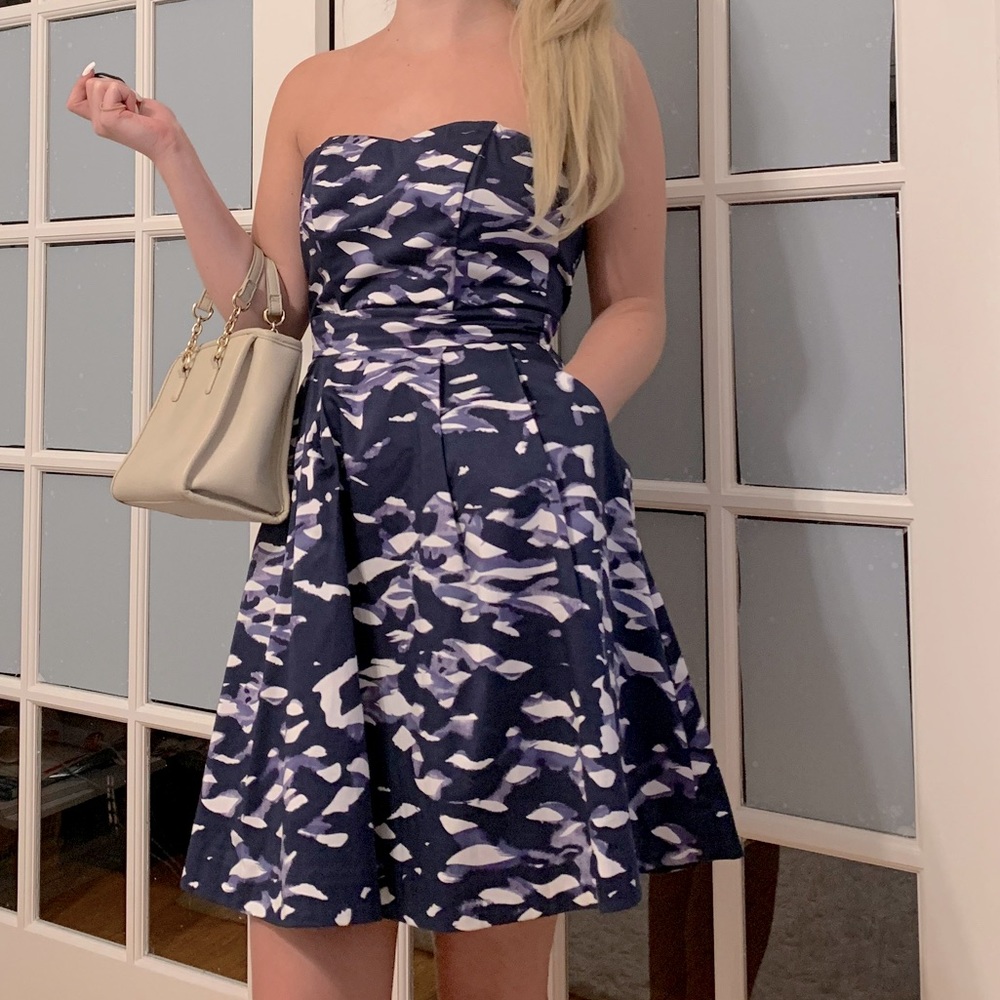 H&M vintage style 1960 s navy blue dress